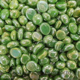 Glas Nugget Mini 9-13 mm Opaal Iriserend 50 gram Groen 4357