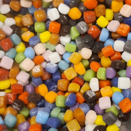 Mozaiek tegeltjes glas 4,8 x 4,8 mm Opaal 25 gram Bonte mix 300