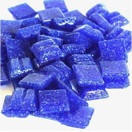 Basis glastegeltjes 1 x 1 cm per 50 gram Blauw 19