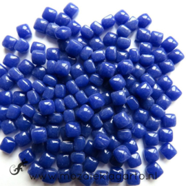 Mozaiek tegeltjes glas 4,8 x 4,8 mm Opaal 25 gram Donkerblauw 075