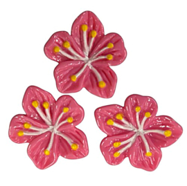 Bloemetjes 2 cm – Kunststof Plakstenen 3 stuks  Koraal 90