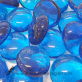 Glas Nugget 17-22 mm Transparant 50 gram Blauw 4402