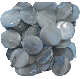 Ronde glastegels Lichtlauw  Ø 25 mm 300 gram