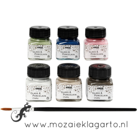 Glas en Porseleinverf Chalky 6 x 20 ml 31407