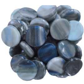 Ronde glastegels Blauw  Ø 25 mm 300 gram