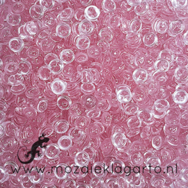 Decoratiesteen kunststof  Dauwdruppels 6 mm per 25 gram Roze Transparant 22185