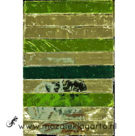 Tiffany Spiegelglas reepjes 1x6.5 cm per 10 Groen 006