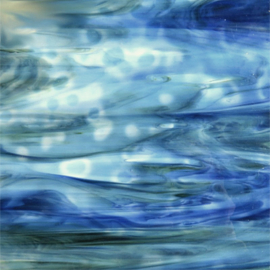 Glasplaat 19 x 20 cm Groen/Blauw/Wit Semi Translucent CAG103st