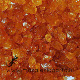 Glas Brokjes/Split  Amber  grof ca  200 gram 41511