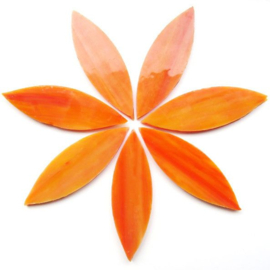 Bloemblaadjes Tiffanyglas 16x50x3 mm per 7 Oranje/Geel 071-2