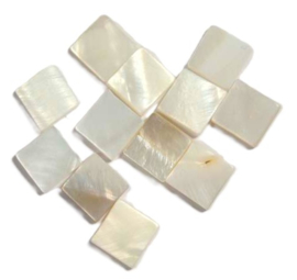 Parelmoer Mozaïektegeltjes vierkant 1 cm per 50 gram 1-10