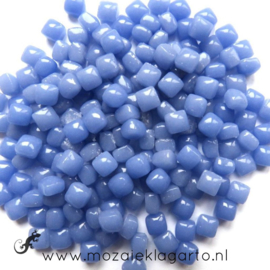 Mozaiek tegeltjes glas 4,8 x 4,8 mm Opaal 25 gram Blauw 074