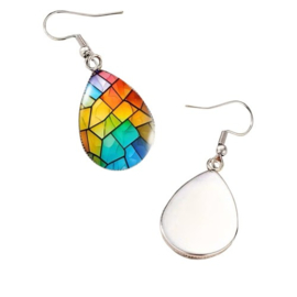 Mozaïek Lagarto Oorbellen – Regenboogkleuren RVS