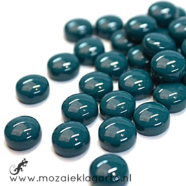 Glasdruppel Rond 12 mm per 50 gram Donker Zeegroen 016