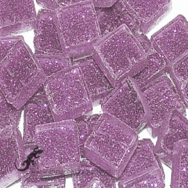 Glasmozaiek glitter 1 x 1 cm per 50 gram Lila 95-10