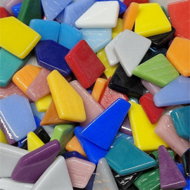 Mozaiek puzzelstukjes Glas 250 gram Mix Bont 300