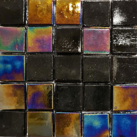 Glastegels 15 mm  Zwart Opaal per 25 tegels 113-15