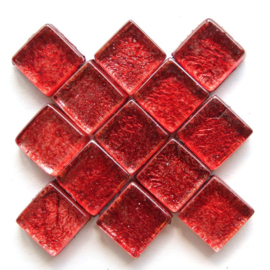 Mozaïek Glastegeltjes 10x10 mm (50 gram) Folie Rood 1028