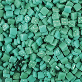 Mozaïek tegeltjes glas 8 x 8 mm Opaal per 50 gram Zeegroen 15