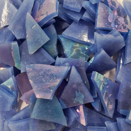 Gekleurde glasscherven Iriserend Hortensia Blauw CAG124i