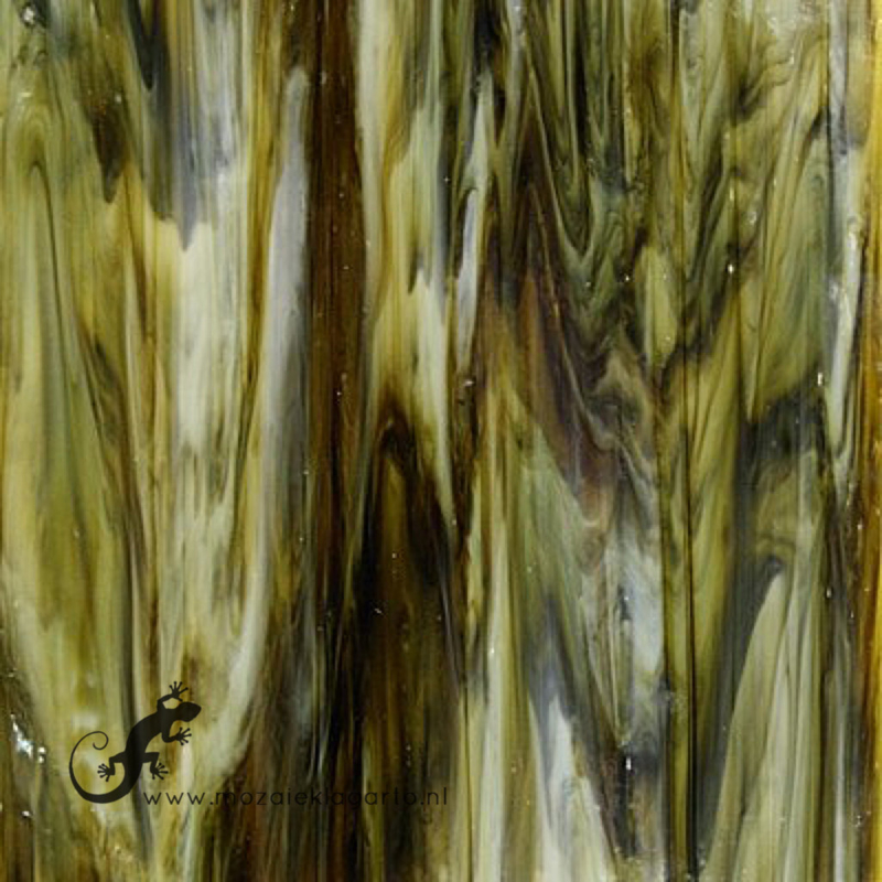Glasplaat 19 x 20 cm Donkerbruin/Crème Semi Translucent CAG88st