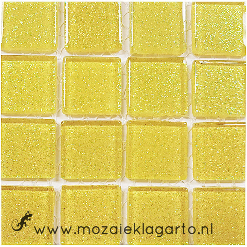 Glitter 2x2 cm per tegels Geel 012 | 2 x cm per tegels | Mozaiek Lagarto