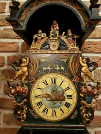 Vintage Hand Painted Orfac Frisian wall clock (Stoelklok) Larg size