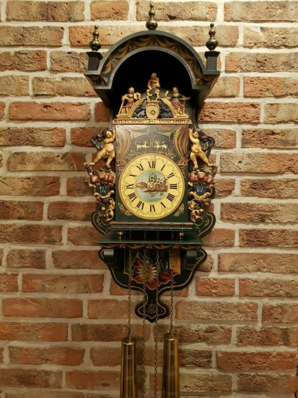 Vintage Hand Painted Orfac Frisian wall clock (Stoelklok) Larg size