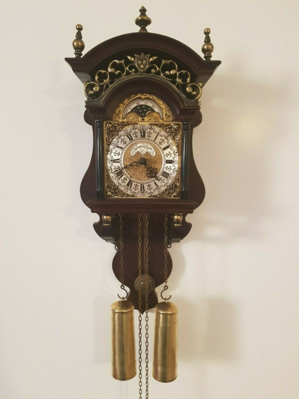 Vintage Warmink Dutch Sallander Wall Clock with moon phase