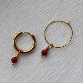 Rose quartz earring