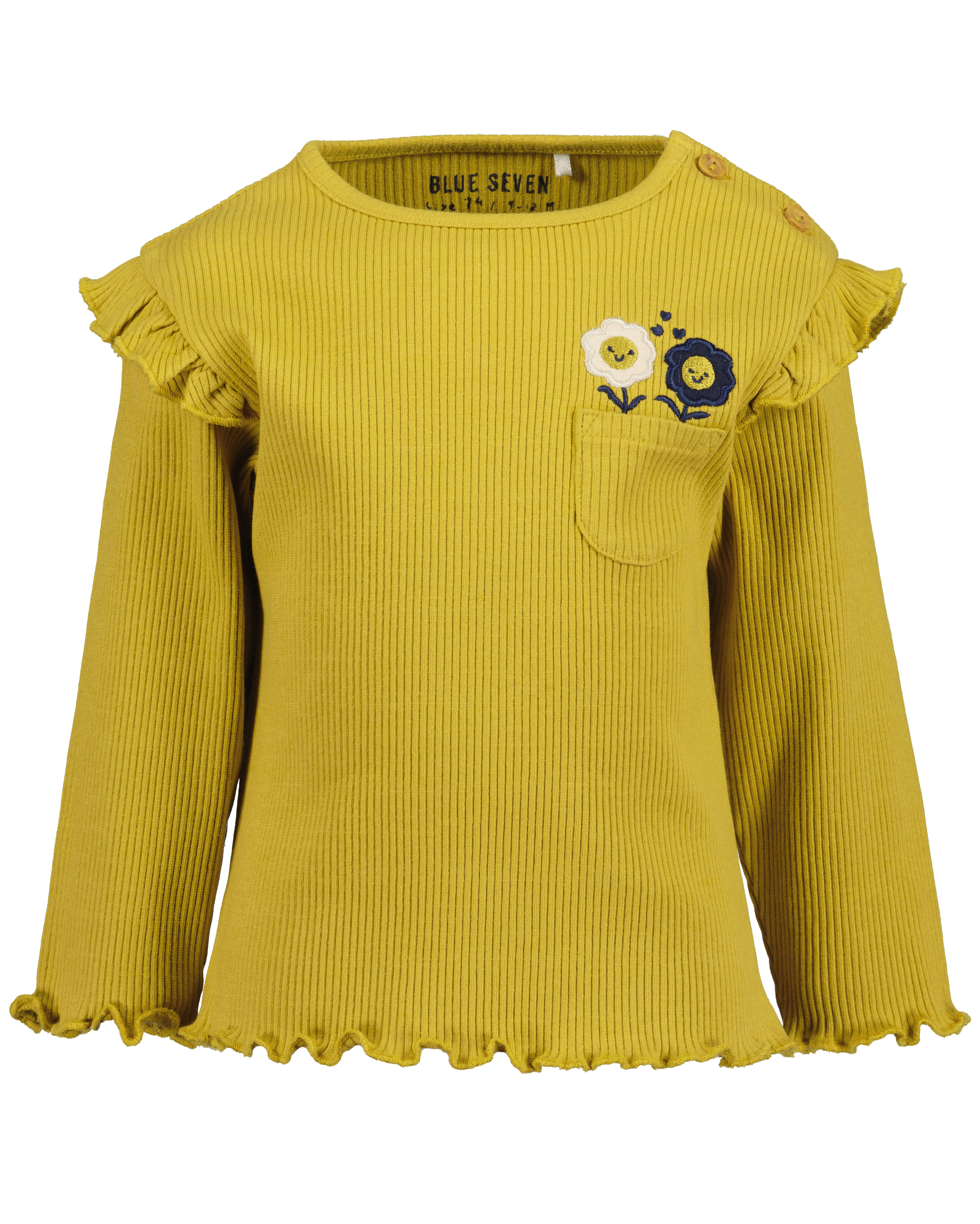 RIB LONGSLEEVE BLOOM, OKERGEEL