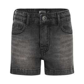 KORTE SPIJKERBROEK, DONKER GRIJS JEANS