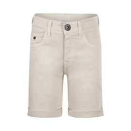 KORTE DENIM BROEK, BEIGE