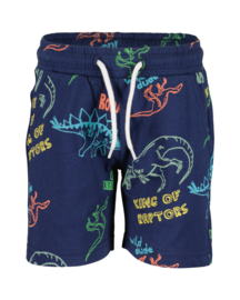 KORTE BROEK BLAUW MET PRINT, DINO