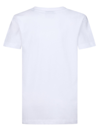 SHIRT MET PETROL PRINT, HELDER WIT