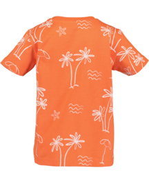 SHIRT ORANJE MET PRINT, BEACHRIDE
