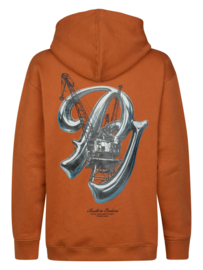 HOODIE MET BACKPRINT, TERRA