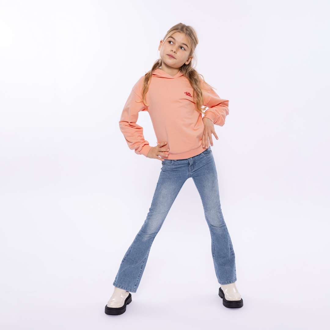 HOODIE MET BACK PRINT, ROZE