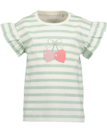 GESTREEPT SHIRT MET WIJDE MOUW, CHERRY SUMMER