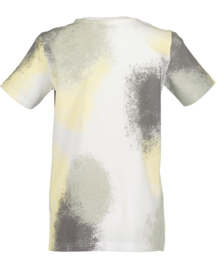 SHIRT GEVLEKT, GRIJS EN GEEL