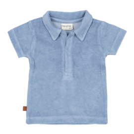 POLO BLAUW TERRY MET SMILE LOGO, HAPPY WITH YOU