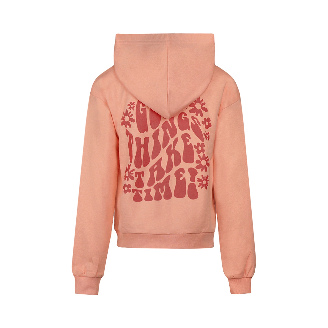 HOODIE MET BACK PRINT, ROZE
