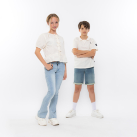 SPIJKERBROEK FLARED, JEANS BLAUW