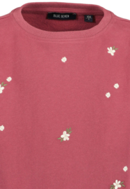 SWEATER MET BLOEMETJES WIJNROOD, FLOWER