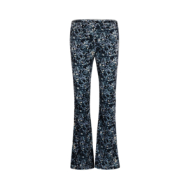FLARED BROEK AOP, BLAUW