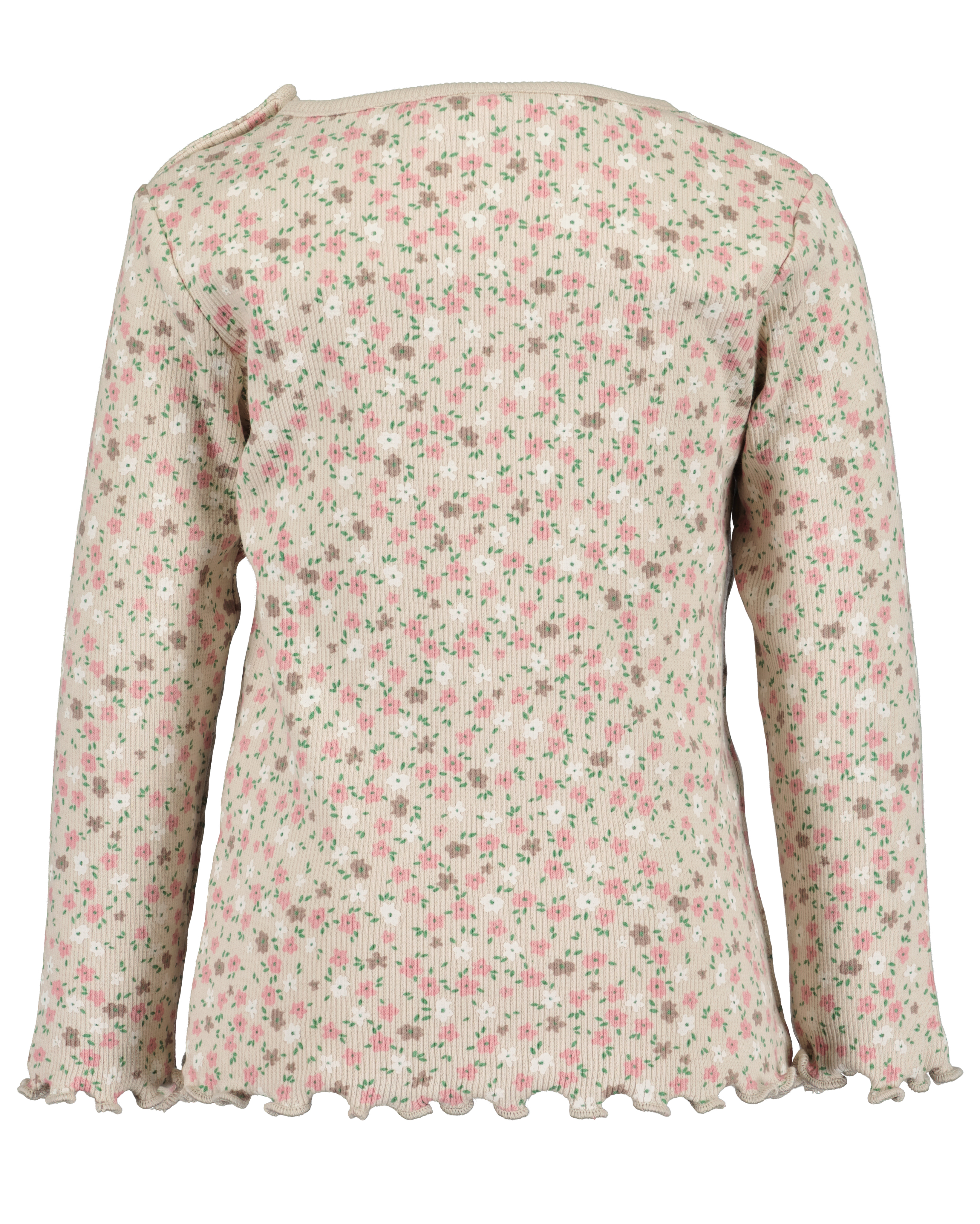 RIB LONGSLEEVE BLOOM, ZAND