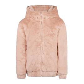 OUD ROZE, FLUFFY WINTERJAS MET CAPUCHON