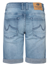KORTE DENIM SPIJKERBROEK, LICHT LAUW
