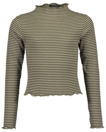 LONGSLEEVE GESTREEPT, OLIVE