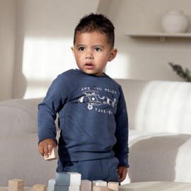 SWEATER BLAUW, BOYS LETS GET GOING